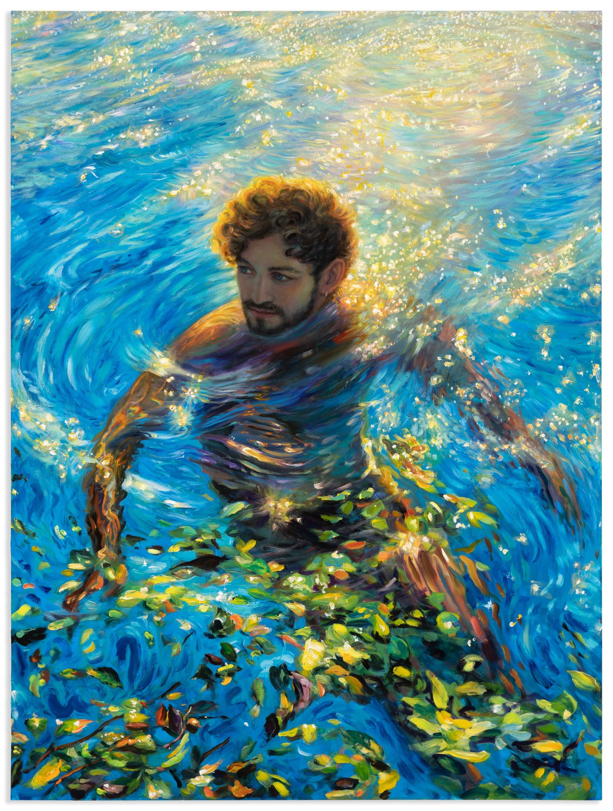 TM Davy, In a pool after a storm, 2021, Öl auf Leinwand, 122 x 91,5 cm, Galerie Thomas Fuchs